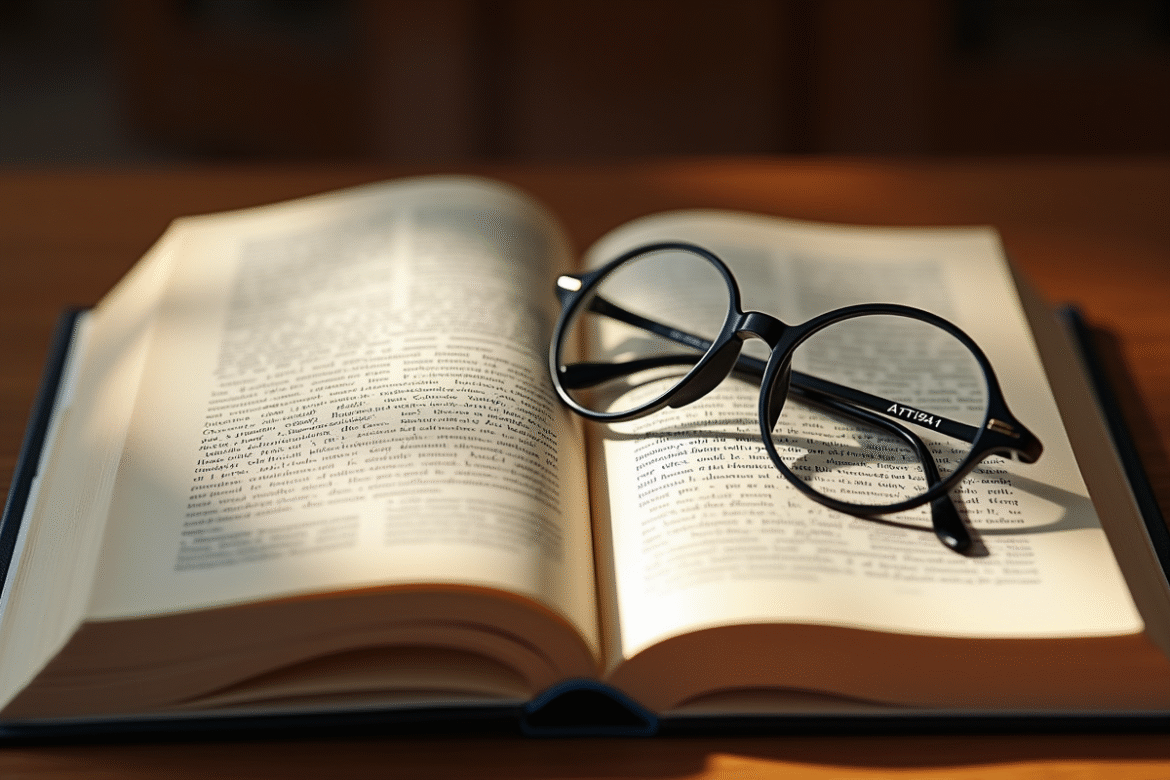 Bureau de droit avec code civil français ouvert et lunettes