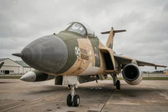 F-4 Phantom II restauré en camouflage Vietnam exposé dans un musée aéronautique militaire extérieur