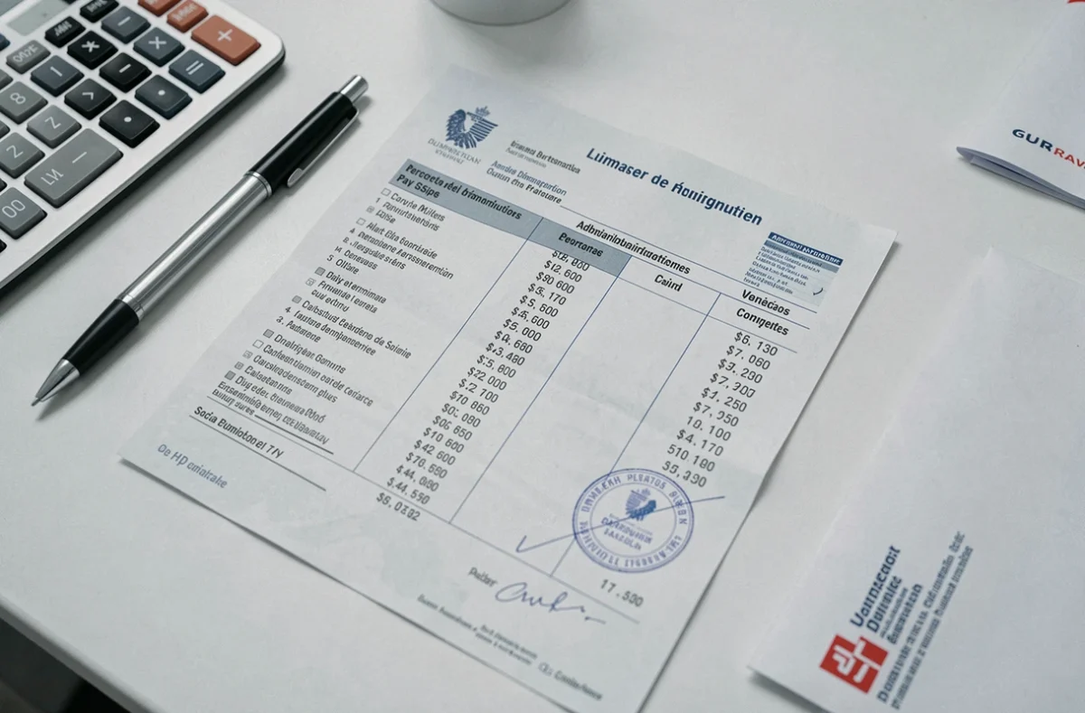 Fiche de paie d'un maire adjoint avec détail des charges sociales et cotisations sur un bureau