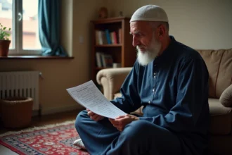 Musulman en prière dans un salon toulousain