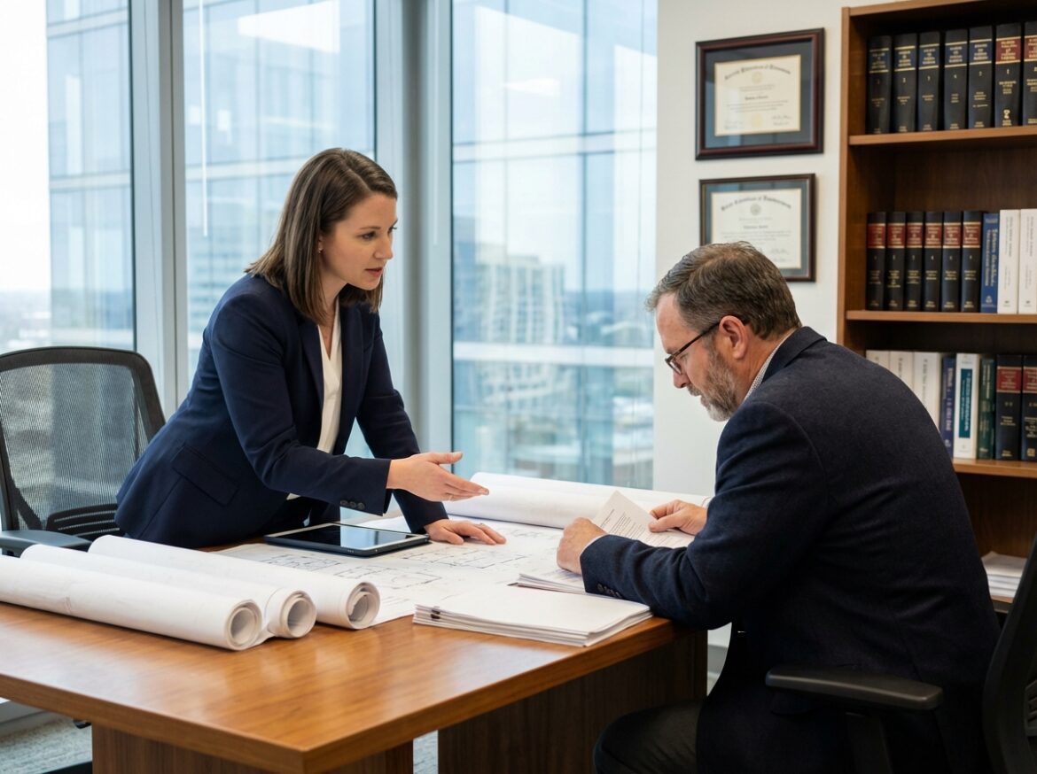 Femme professionnelle en costume dans un bureau moderne